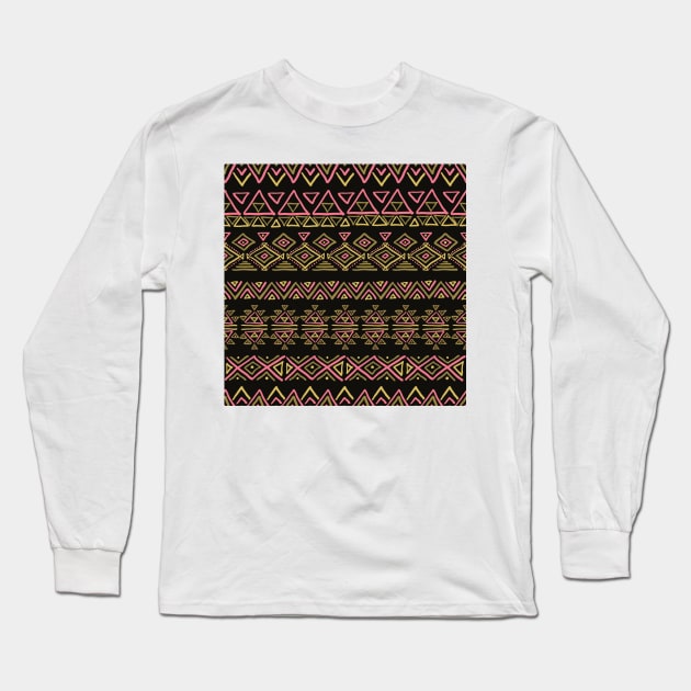 Set of geometric seamless patterns Long Sleeve T-Shirt by Olga Berlet